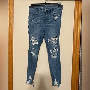 American eagle high rise ripped skinny jeans